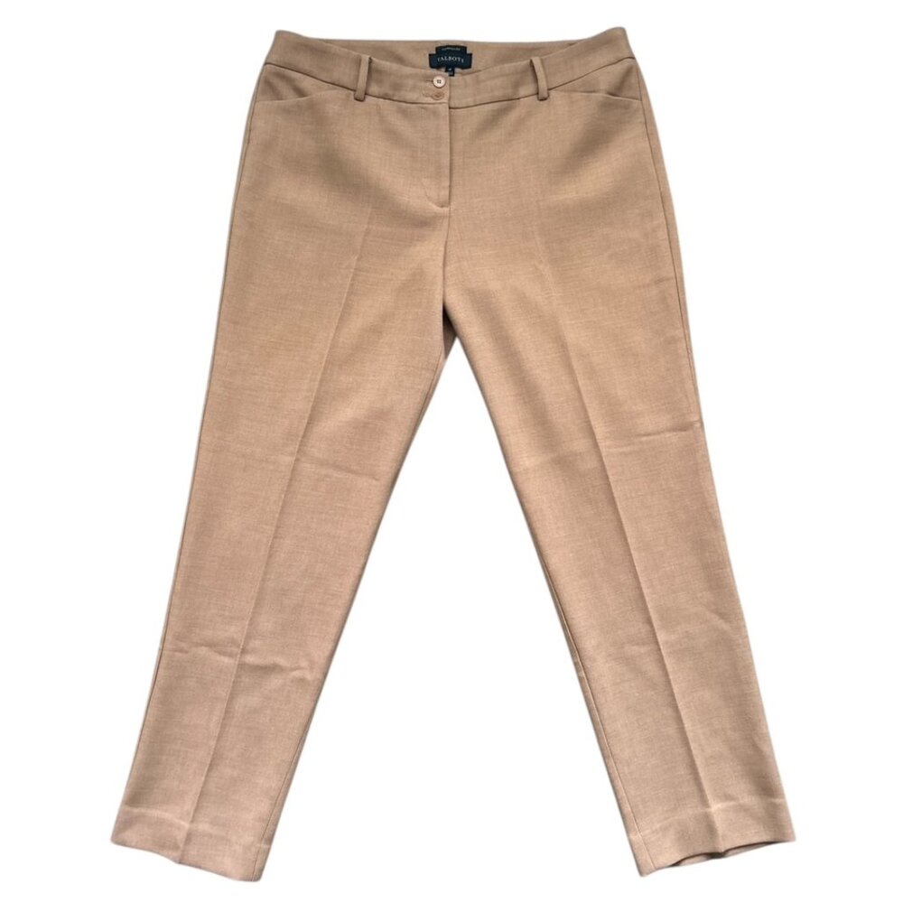 Talbots Hampshire Pants Almond Heather Womens Size 14 Office Corpcore Preppy